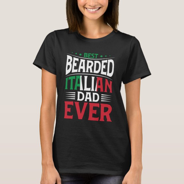 Camiseta Mejor Padre Italiano Con Cabeza Siempre Bandera It (Anverso)