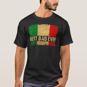 Camiseta Mejor padre italiano de la bandera italiana