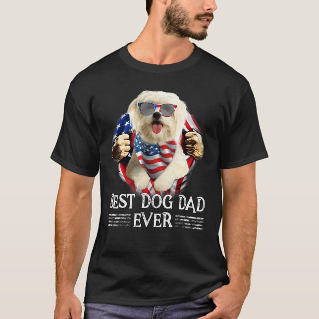 Camiseta Mejor Padre Maltés Que Nunca Bandera Estadounidens (Anverso)