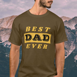 Camiseta Mejor Padre Moderno, Typografía Negra Amarilla
