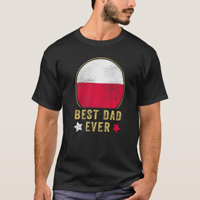 Camiseta Mejor Padre Nunca Padre Polaco País Padre Polonia  (Anverso)