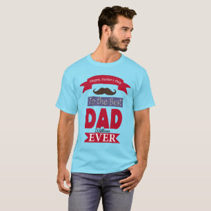 Camiseta Mejor Padre Padres Día Personalizado de bigote Aña