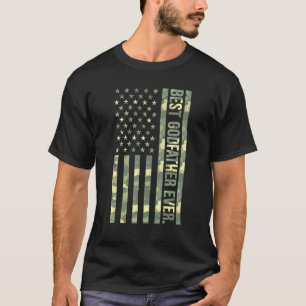 Camiseta Mejor Padrino De Ee.Uu. Bandera Americana Camo Fat