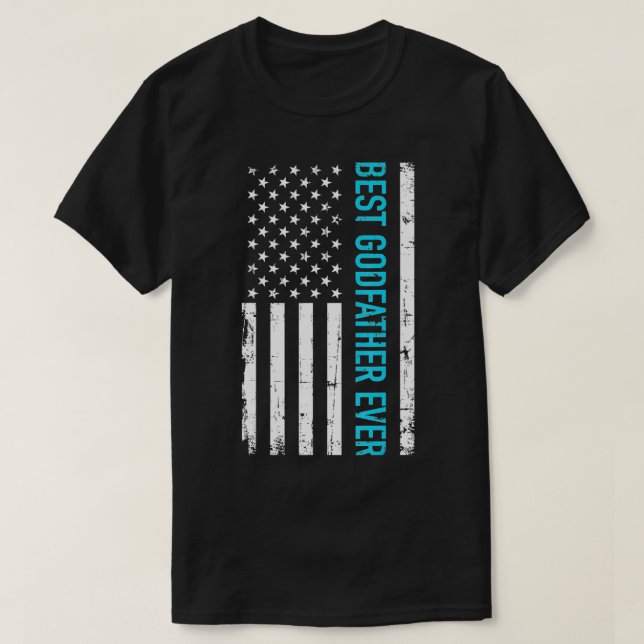 Camiseta Mejor padrino de la bandera de los Estados Unidos (Diseño del anverso)