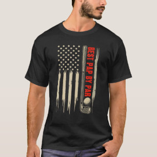 Camiseta Mejor Pap De Vintage Por Par American Flag Golf Go