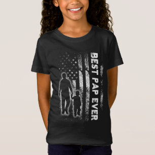 Camiseta Mejor Pap del día del abuelo de la bandera de EE.U