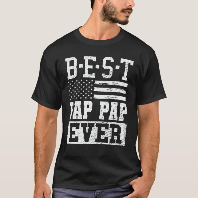 Camiseta Mejor Pap Pap De La Bandera Estadounidense Regalo  (Anverso)