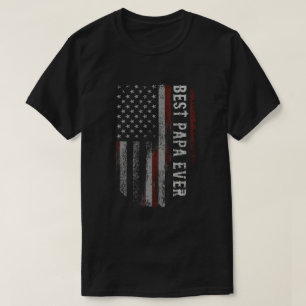 Camiseta Mejor Papá Americano Bandera Vintage Papá Padre