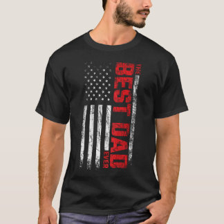 Camiseta Mejor Papá - Bandera Americana en la parte trasera