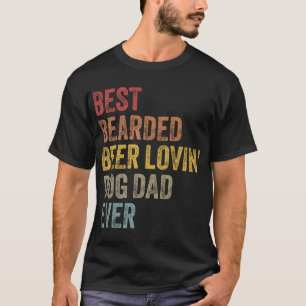 Camiseta Mejor papá barbudo amante de la cerveza y los perr
