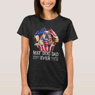 Camiseta Mejor Papá Bulldog Que Nunca Bandera Estadounidens