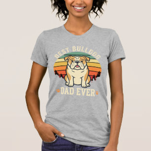 Camiseta Mejor papá Bulldog Retro Vector