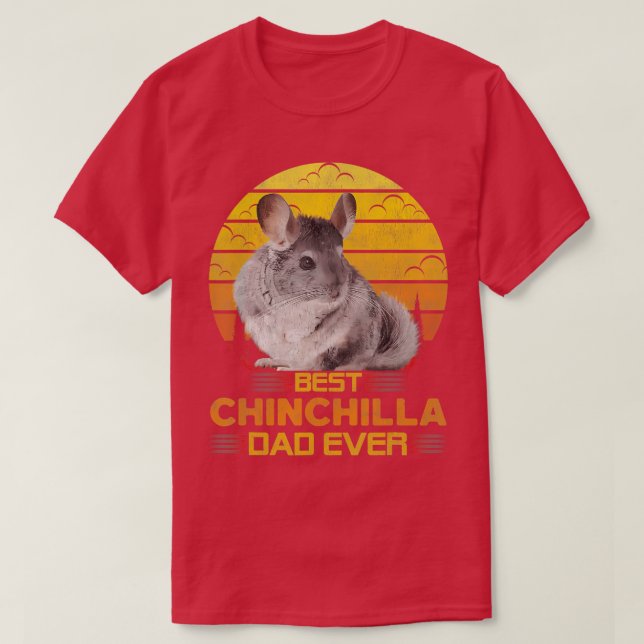 Camiseta Mejor Papá Chinchilla Siempre Aburrido Animal Retr (Diseño del anverso)