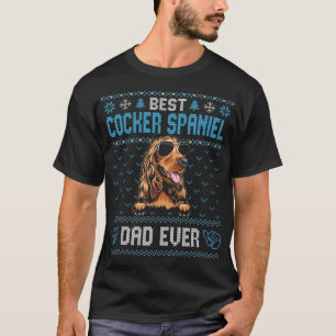 Camiseta Mejor papá Cocker español, Navidades feos por hace
