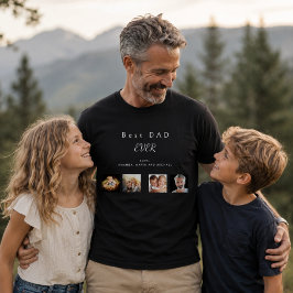 Camiseta Mejor papá collage de fotos de familia personaliza