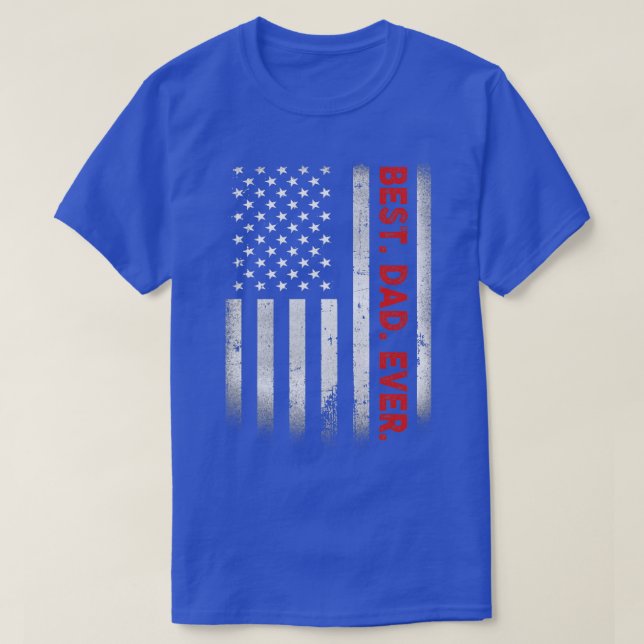 Camiseta Mejor Papá Con La Bandera Estadounidense Regalo Po (Diseño del anverso)