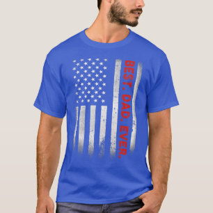Camiseta Mejor Papá Con La Bandera Estadounidense Regalo Po
