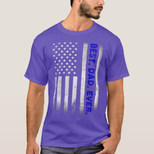 Camiseta Mejor Papá Con La Bandera Estadounidense Regalo Po