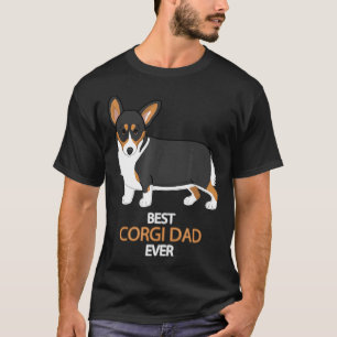 Camiseta Mejor papá Corgi Negro Tricolor Pembroke Galés
