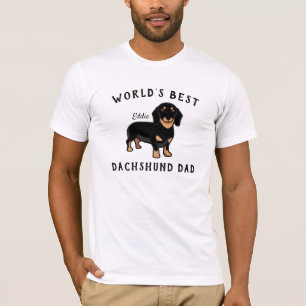 Camiseta Mejor Papá Dachshund del Mundo Nombre Personalizad