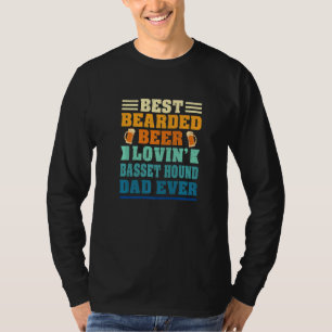 Camiseta Mejor papá de basset hound con barba amante de la 