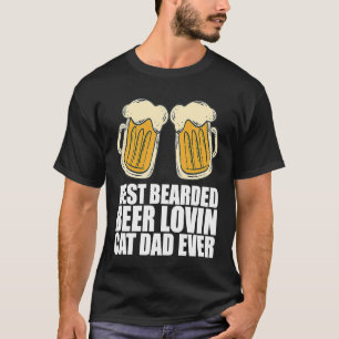 Camiseta Mejor papá de gato barbudo amante de la cerveza
