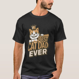 Camiseta Mejor papá de gato de la historia con divertido di
