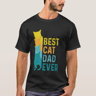 Camiseta Mejor papá de gato de todos Retro Vintage Angustia