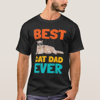 Camiseta Mejor papá de gato divertido dueño de gato de pelo