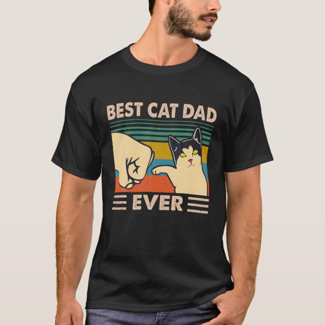 Camiseta Mejor papa de gato jamás vintage (Anverso)
