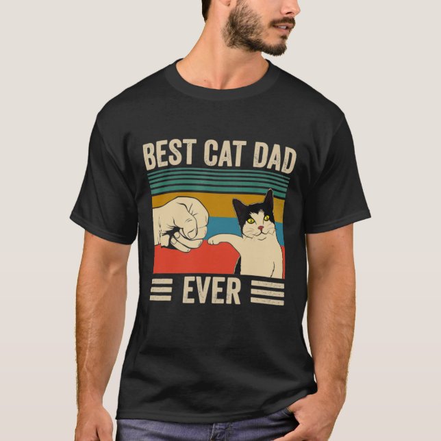 Camiseta Mejor papa de gato jamás vintage (Anverso)
