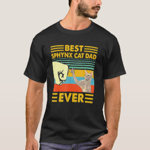 Camiseta Mejor papá de gato Sphynx Retro Vintage Atardecer