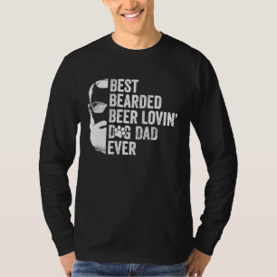 Camiseta Mejor Papá de Perro Amante de la Cerveza con Barba