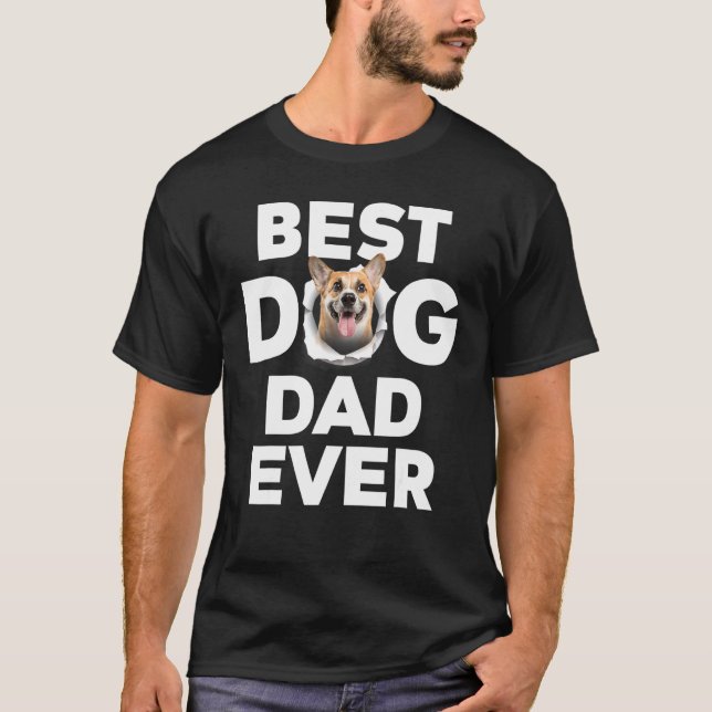 Camiseta Mejor papá de perro corgi (Anverso)