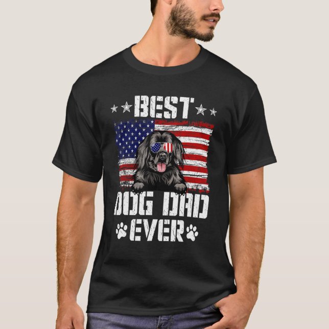Camiseta Mejor papá de perro de Terranova Bandera de Estado (Anverso)