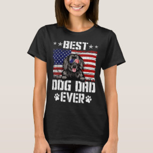 Camiseta Mejor papá de perro de Terranova Bandera de Estado