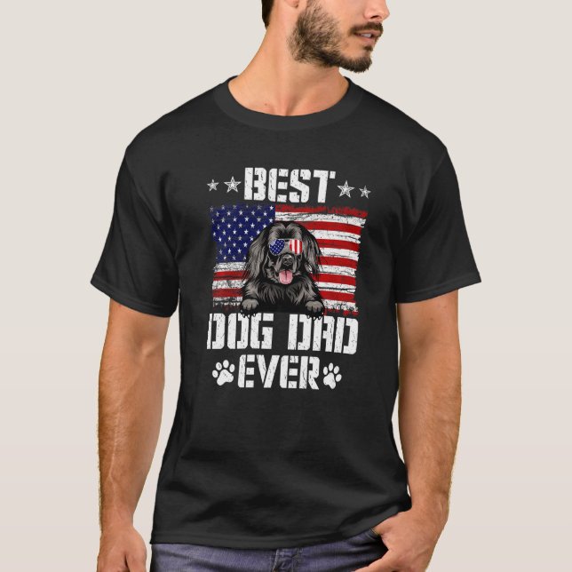Camiseta Mejor papá de perro de Terranova Bandera de Estado (Anverso)