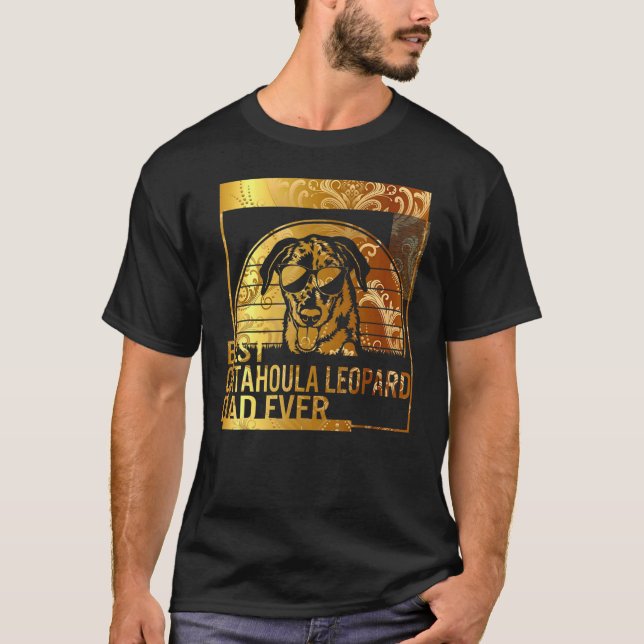 Camiseta Mejor papá de perro del leopardo de Catahoula papá (Anverso)