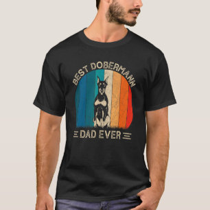 Camiseta Mejor Papá de Perro Dobermann Retro Gráfico Día de