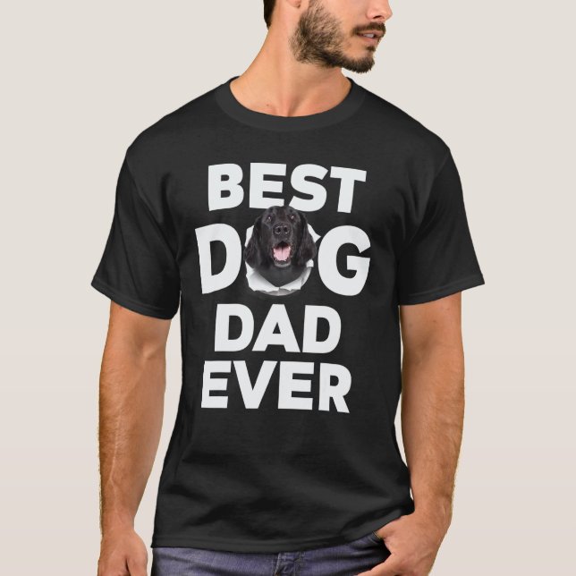 Camiseta Mejor Papá de Perro Flat Coated Retriever (Anverso)