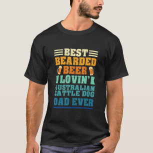 Camiseta Mejor papá de perro pastor australiano con barba a