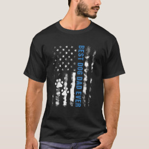 Camiseta Mejor papá de perro que alguna vez la bandera esta