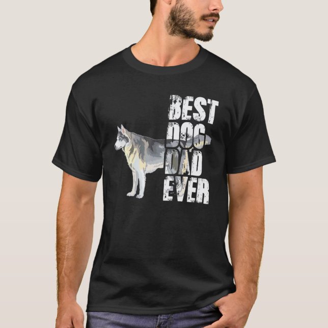 Camiseta Mejor papá de perro siberiano husky (Anverso)
