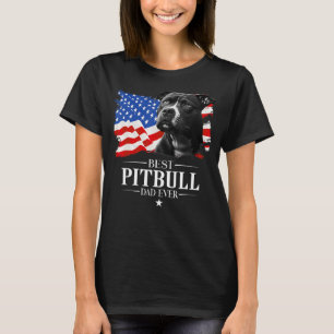 Camiseta Mejor papá de Pitbull que nunca padre de la bander