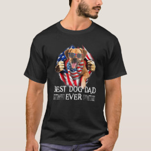 Camiseta Mejor papá de Puggle de todos con bandera american