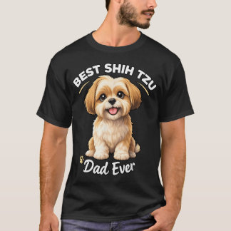 Camiseta Mejor papá de Shih Tzu, papá de perro adorable