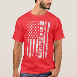 Camiseta mejor papa de voleibol jamás bandera de los estado