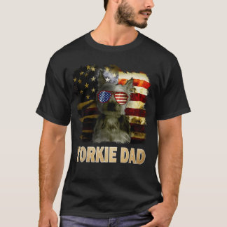 Camiseta Mejor papá de Yorkie de todos los tiempos Bandera 