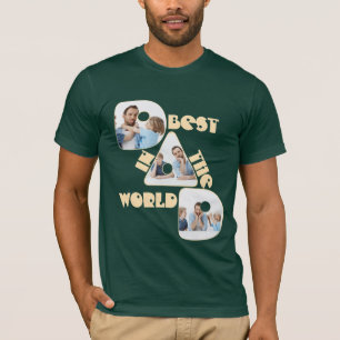 Camiseta MEJOR PAPÁ DEL MUNDO, 3 collage de fotos melocotón