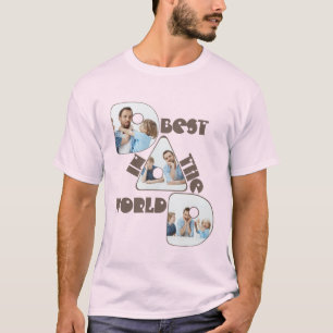 Camiseta MEJOR PAPÁ DEL MUNDO, 3 fotos collage, piña